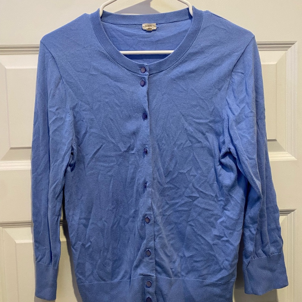 J. Crew Blue Button-Up Cardigan